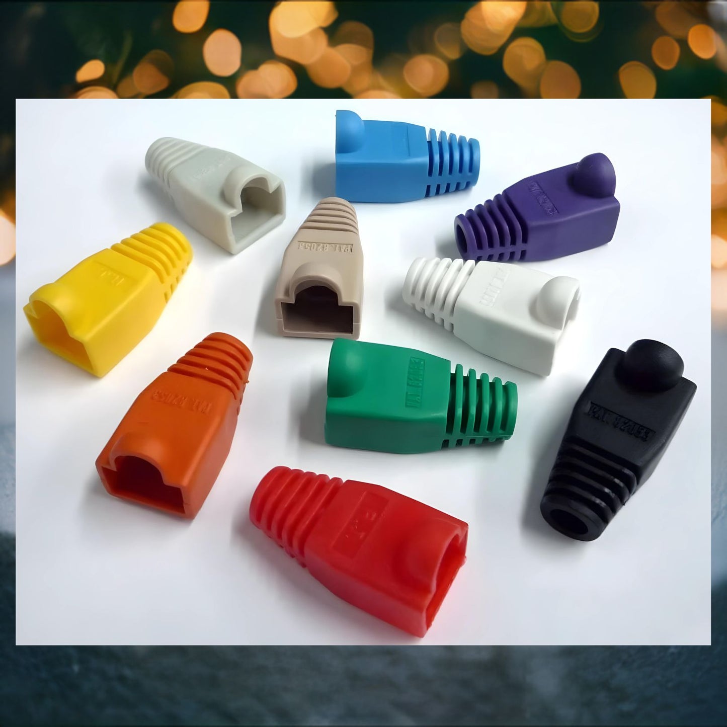 R.J. Enterprises - (100 Pcs) RJ45 Strain Relief Boot Ivory RJ-SR-0-IV (Patented) - R.J. Enterprises