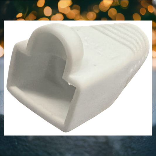 0.035/p R.J. Enterprises - RJ45 Strain Relief Boot White (100 Pcs)