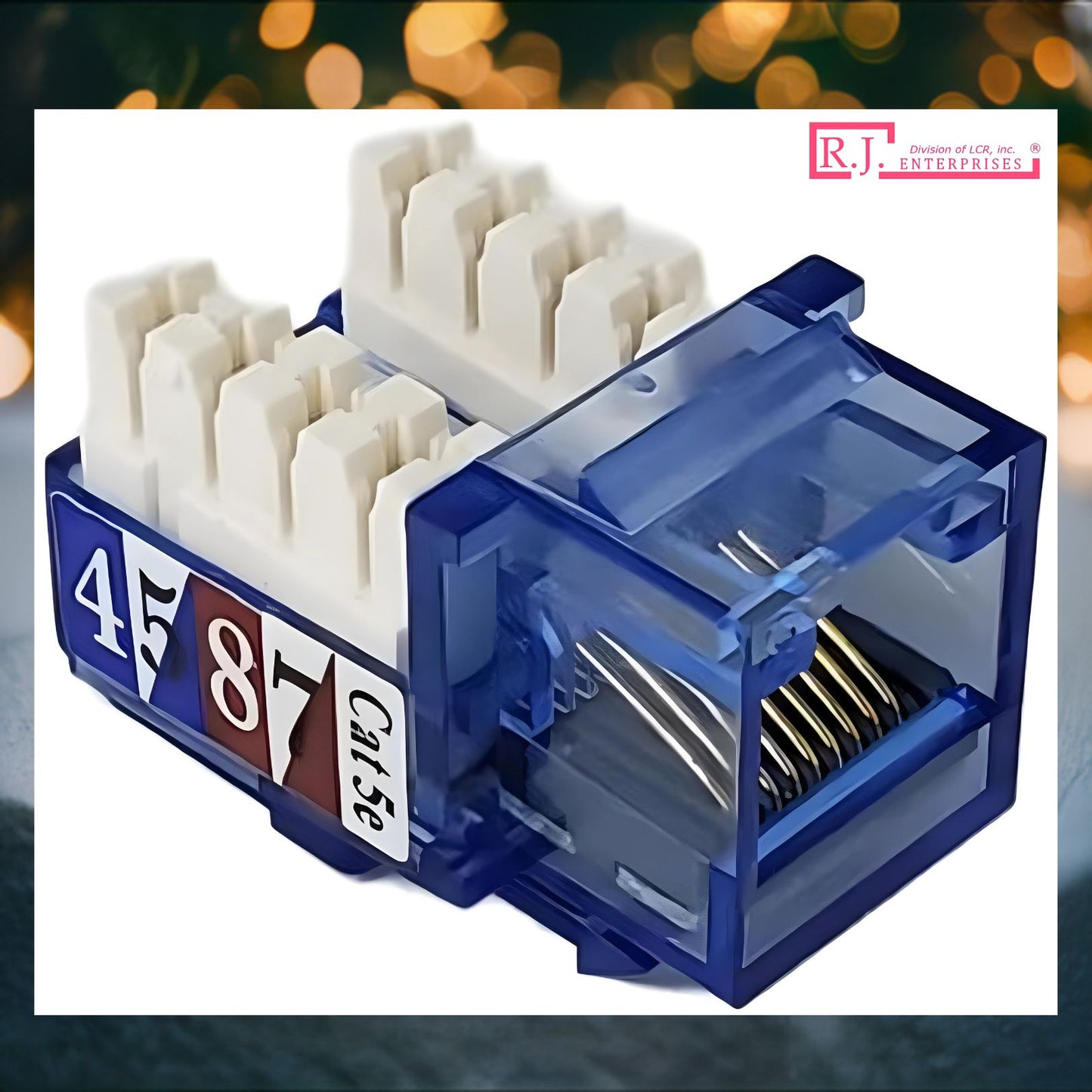 R.J. Enterprises - Cat5e Keystone Jack, 90-degree, Blue (25 Pcs) - R.J. Enterprises