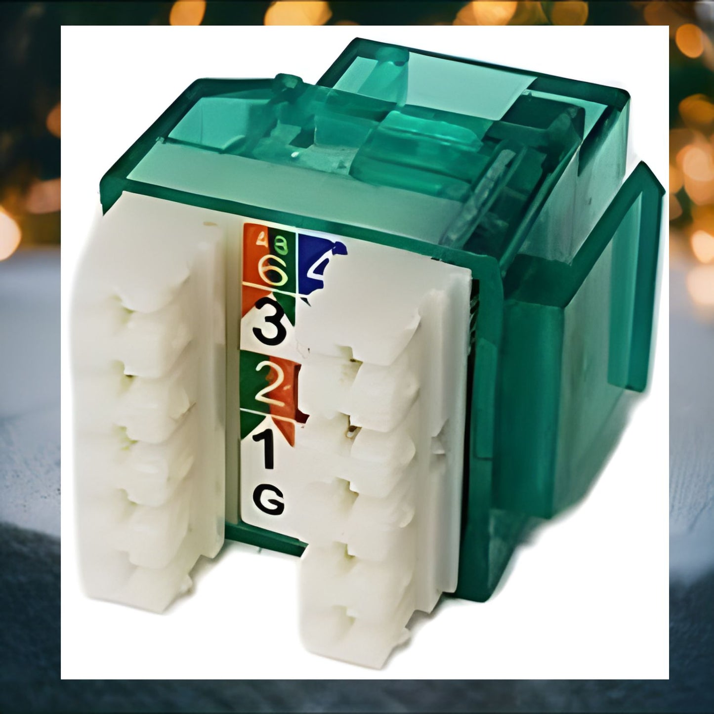 R.J. Enterprises - 3013A-8-CJ-GN, Cat5e Jack, 180-degree, Green - R.J. Enterprises
