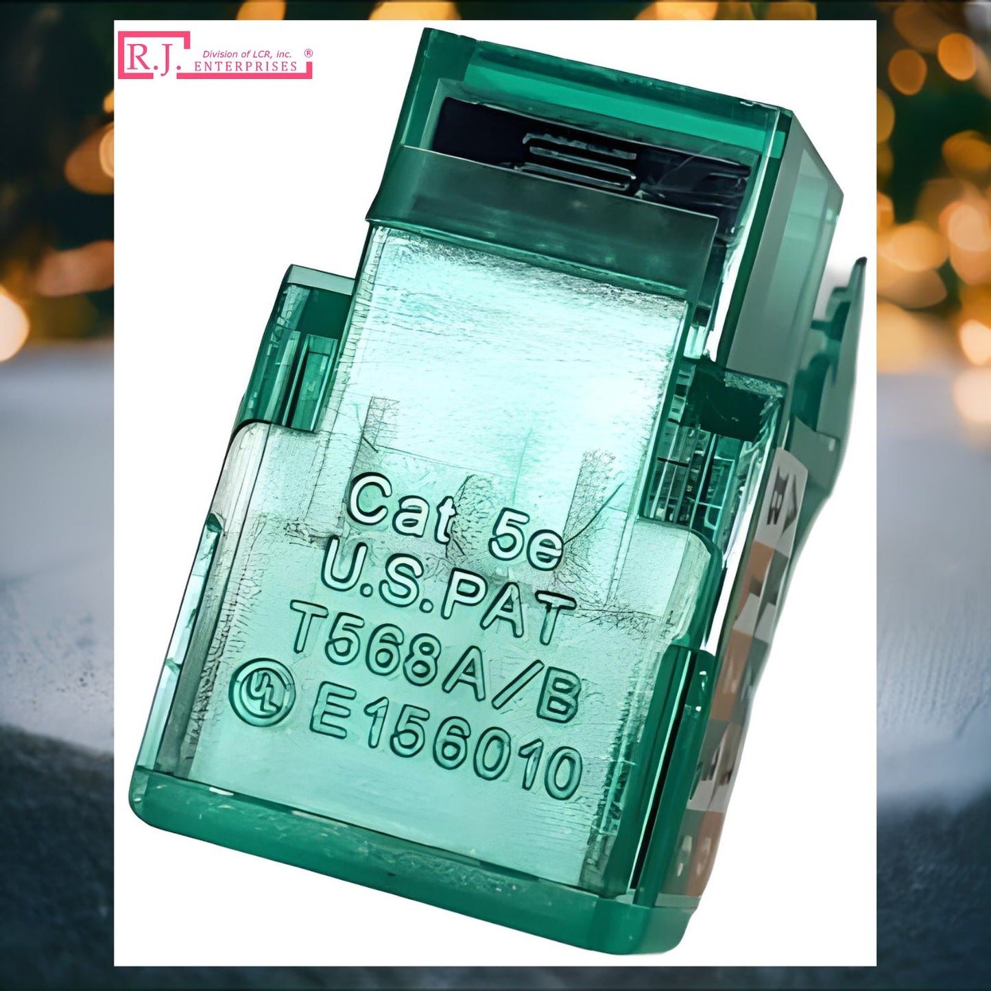 R.J. Enterprises - Cat5e Keystone Jack, 90-degree, Green (25 Pcs) - R.J. Enterprises