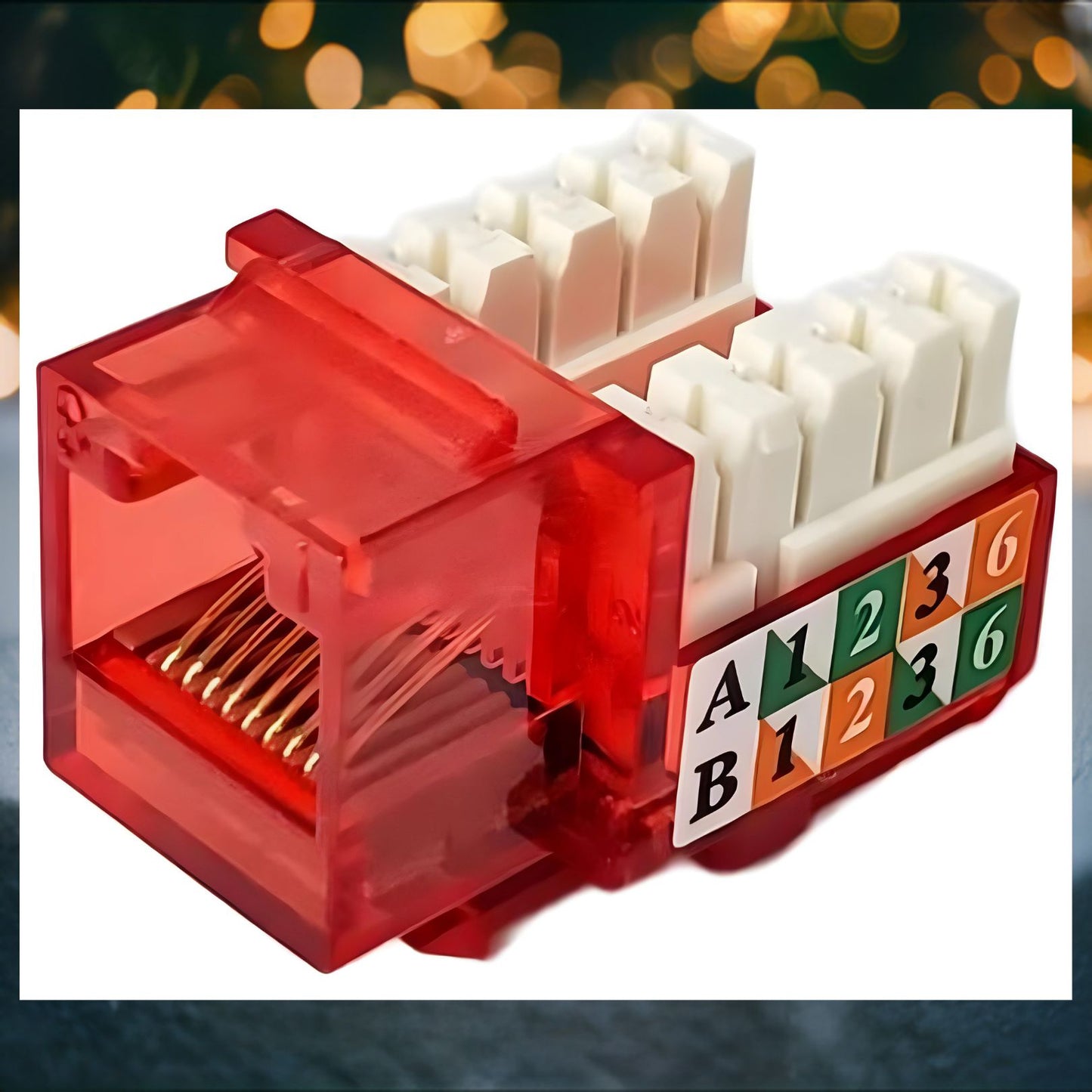R.J. Enterprises - 3013A-E8-CJ-RD, Cat5e Jack, 90-degree, Red - R.J. Enterprises