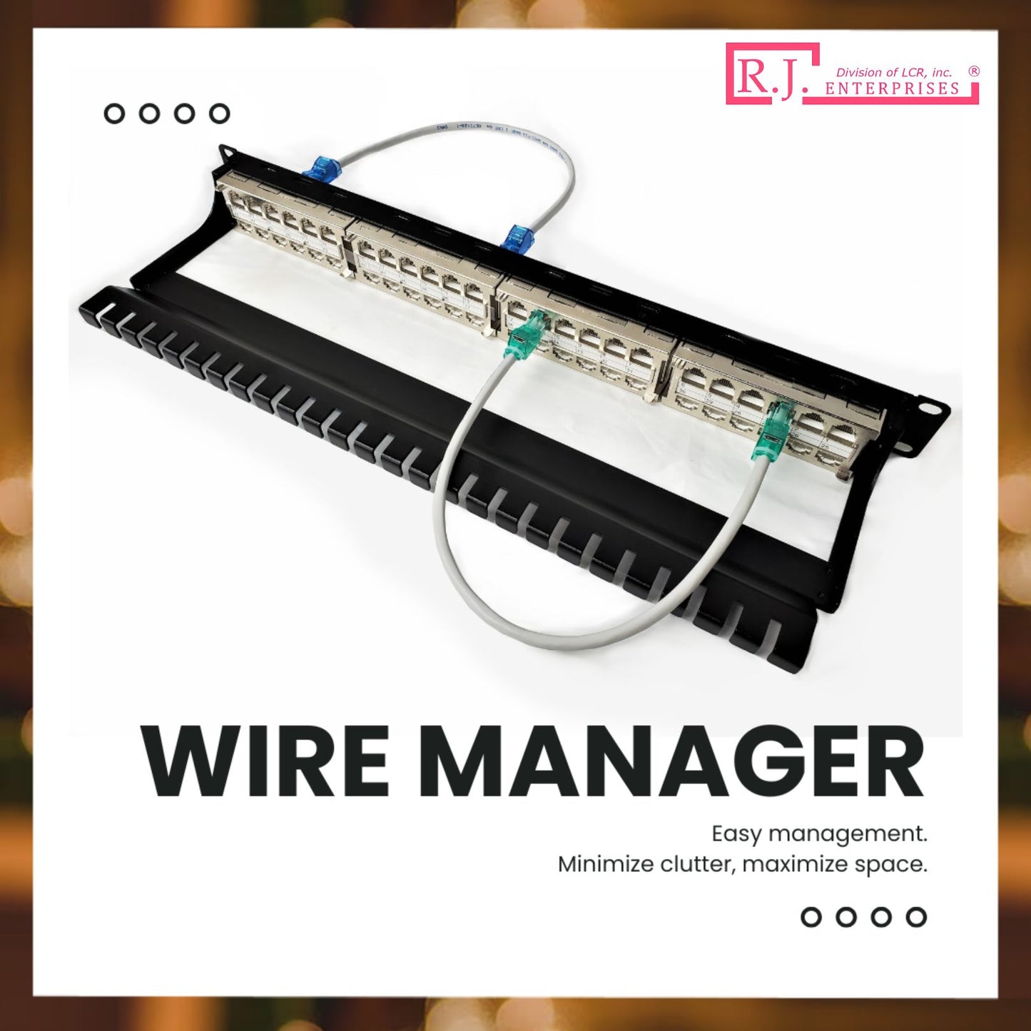 R.J. Enterprises® - HDPP-48S-C6A - Shielded High Density Patch Panel, Tool-less, 48 Port, 1U, Cat6A - R.J. Enterprises