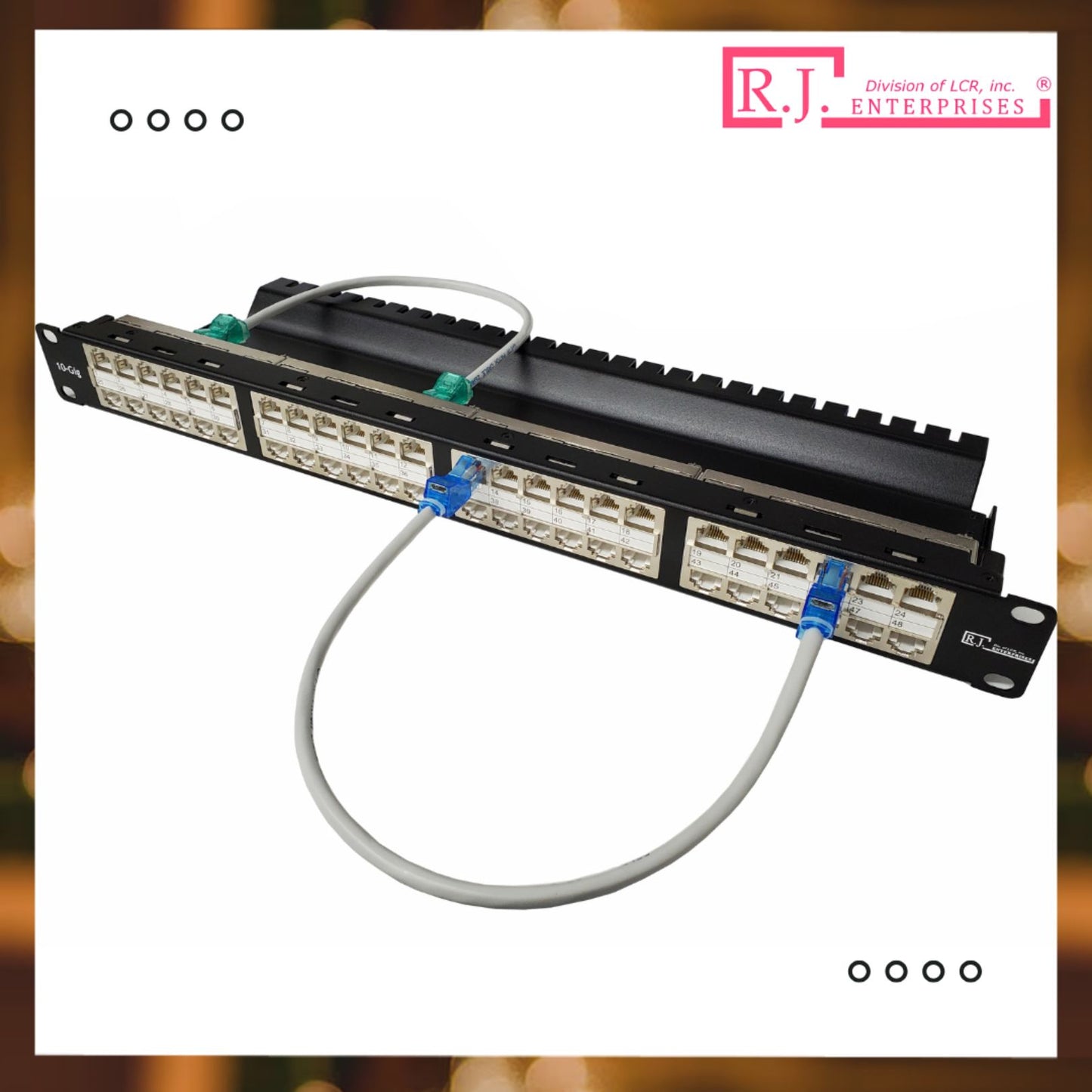 R.J. Enterprises® - HDPP-48S-C6 - Shielded High Density Patch Panel, 48 Port, 1U, Cat6 - R.J. Enterprises