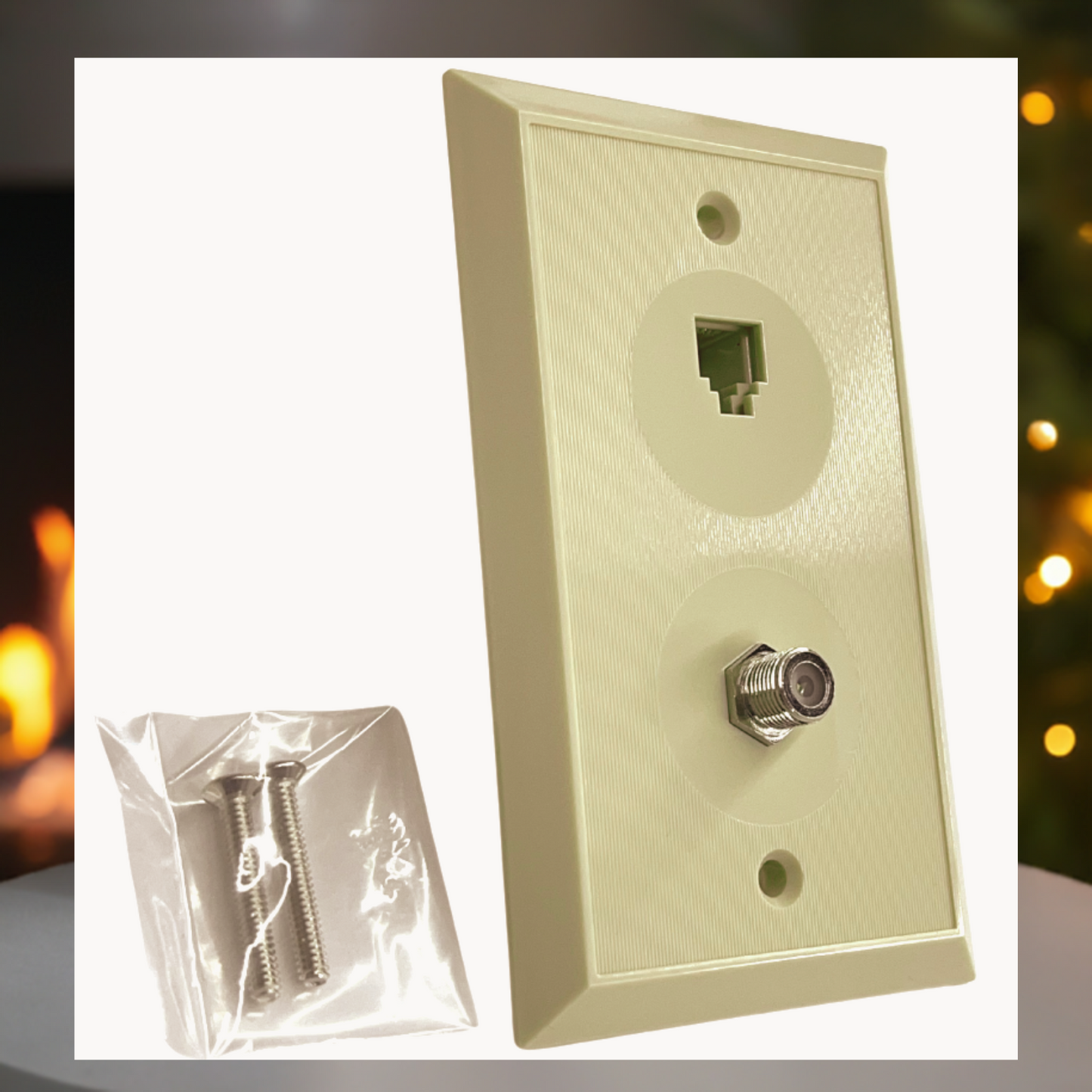 R.J. Enterprises--Wall Plate For TV & Phone (Coaxial-F81 and RJ11 connector) (10 pcs/pack) - R.J. Enterprises