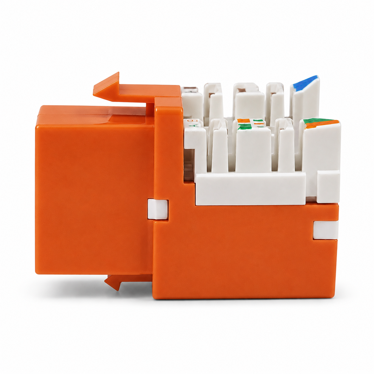 RJ45 Keystone Jack + Coax Wall Plate Bundle - Cat6 Orange Ethernet + F-Type | RJ-EC-25