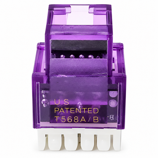 R.J. Enterprises - Cat5e Keystone Jack, 180-degree, Violet (25 Pcs)