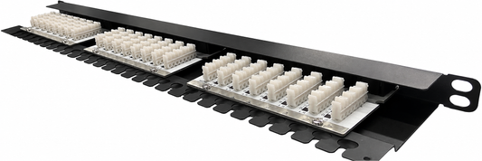 R.J. Enterprises - High Density CAT6 Half-U (0.5U) Patch Panel, 24 Port-110-Data Center- Telecom Room