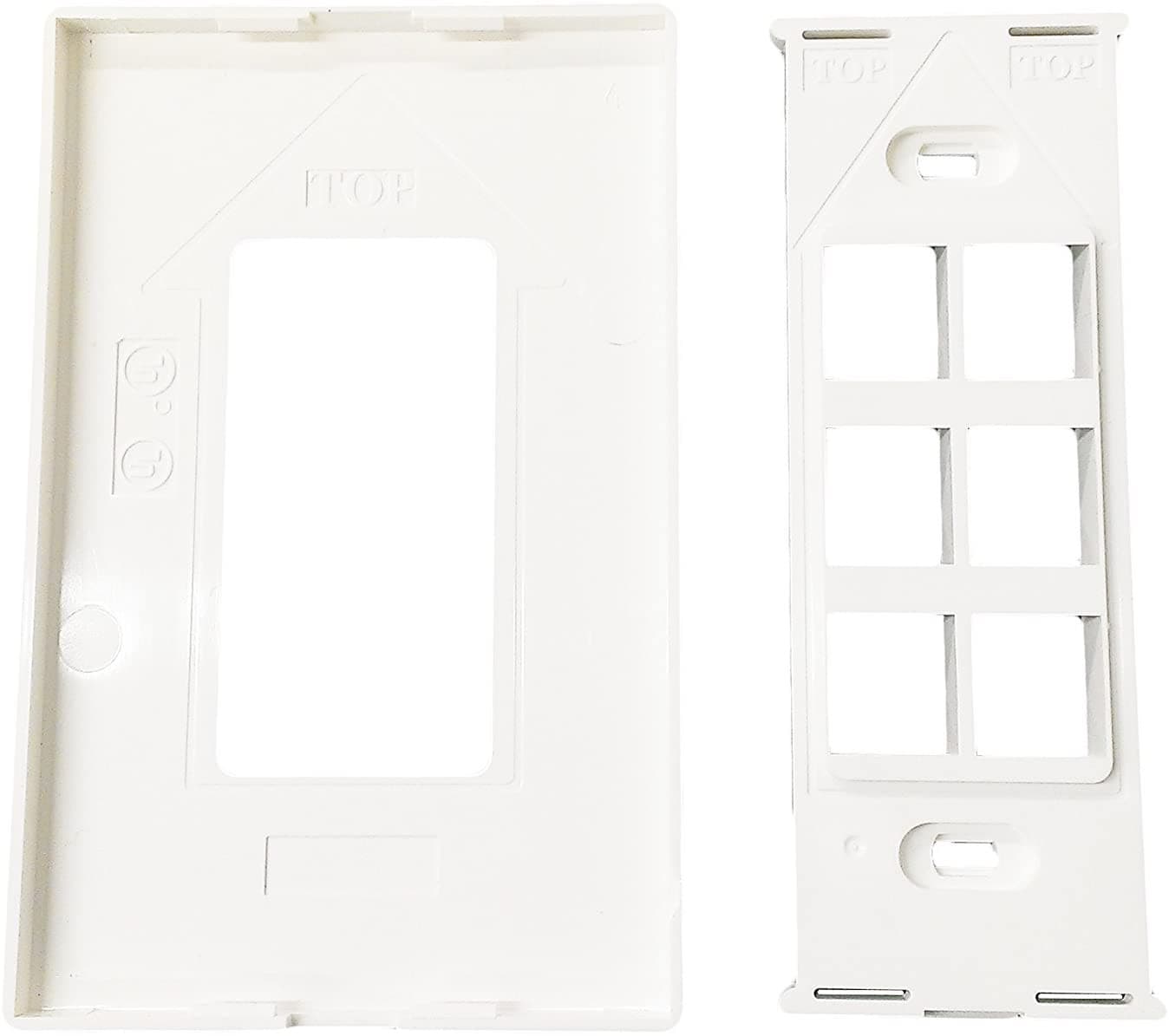 R.J. Enterprises - Screwless Snap-on Wall Plate 6 Port for Ethernet Keystone Jacks RJ-2013-S6 - R.J. Enterprises