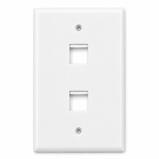 2-Port Keystone Face Plate, White, UL Listed | 2013A-C2