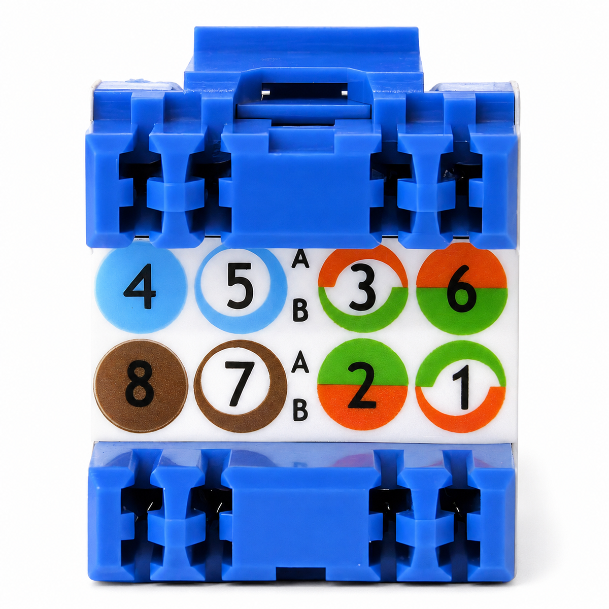 Cat6A RJ45 Keystone Jack, Blue — 10-Pack