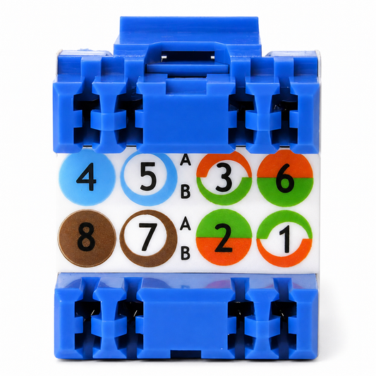 Cat6A RJ45 Keystone Jack, Blue — 10-Pack