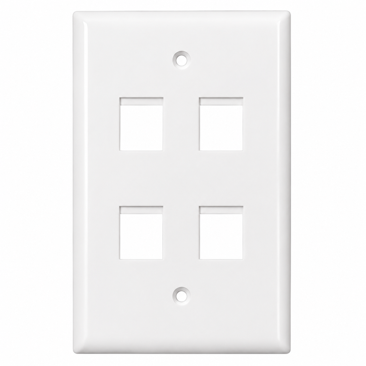 4-Port Keystone Face Plate, White, UL Listed | 2013A-C4