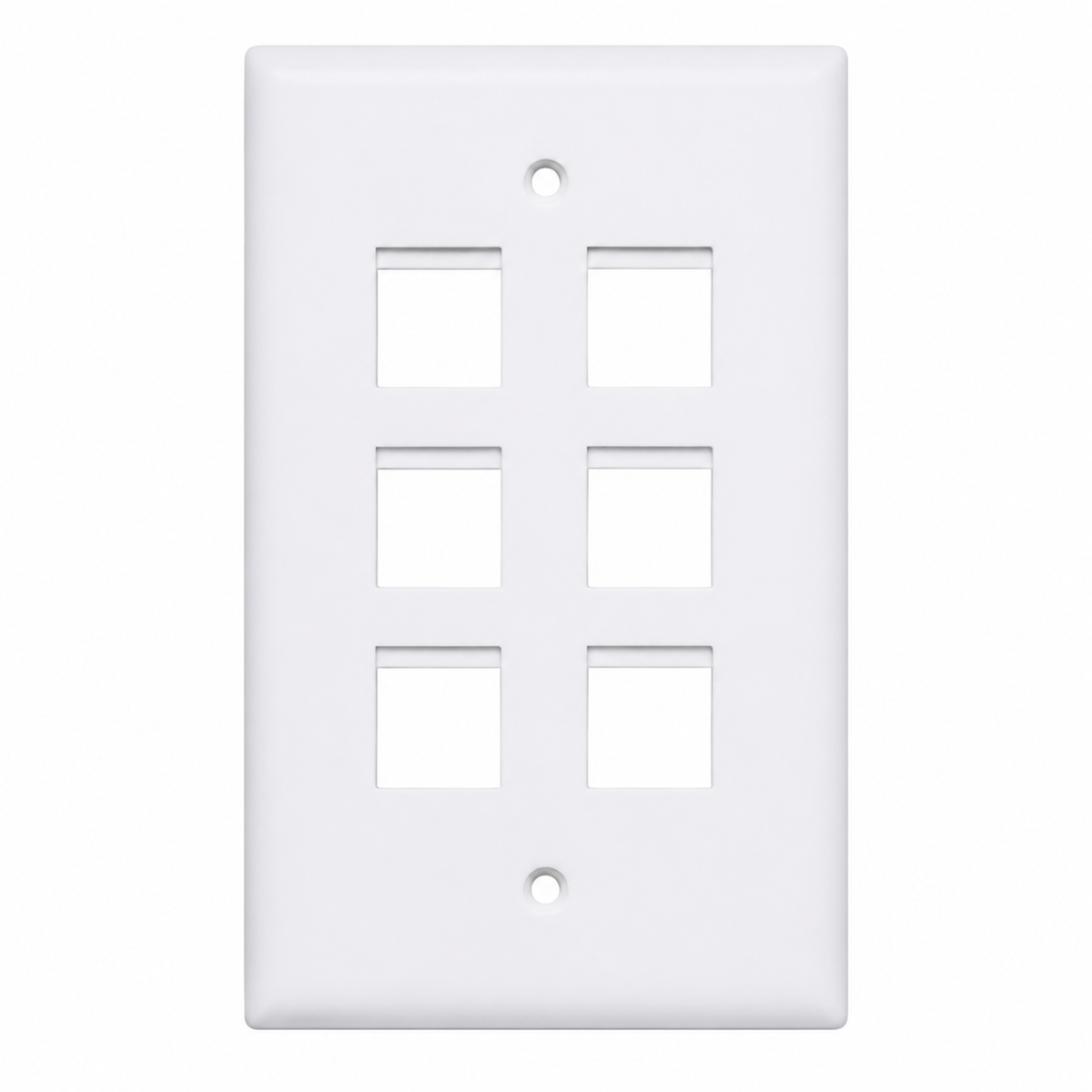 6-Port Keystone Face Plate, White, UL Listed | 2013A-C6
