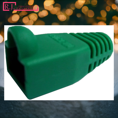 R.J. Enterprises - RJ45 Strain Relief Boot Green (100 Pcs) - R.J. Enterprises
