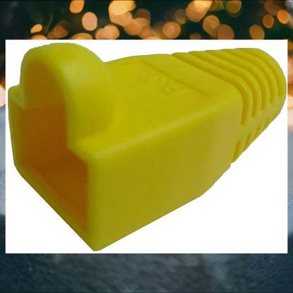 R.J. Enterprises - (100 Pcs) RJ45 Strain Relief Boot Yellow RJ-SR-0-YE (Patented) - R.J. Enterprises