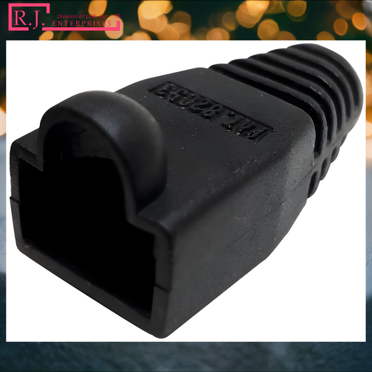 Black RJ45 strain relief boot