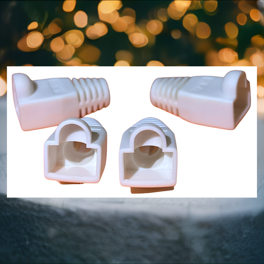 0.035/p R.J. Enterprises - RJ45 Strain Relief Boot White (100 Pcs)