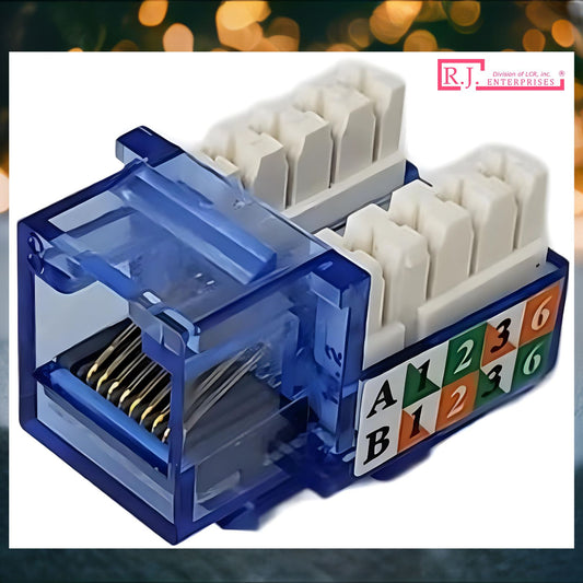 R.J. Enterprises - Cat5e Keystone Jack, 90-degree, Blue (25 Pcs) - R.J. Enterprises