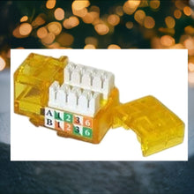Load image into Gallery viewer, Buy ONE Get ONE FREE-R.J. Enterprises 3013A-E8-CJ-YE Category 5e Crystal Jack 90° Yellow (Price per Bag of 25p) - R.J. Enterprises
