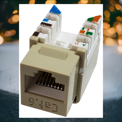 R.J. Enterprises 3013A-8-C6-IV Category 6 Jack Ivory (10P/Bag) - R.J. Enterprises
