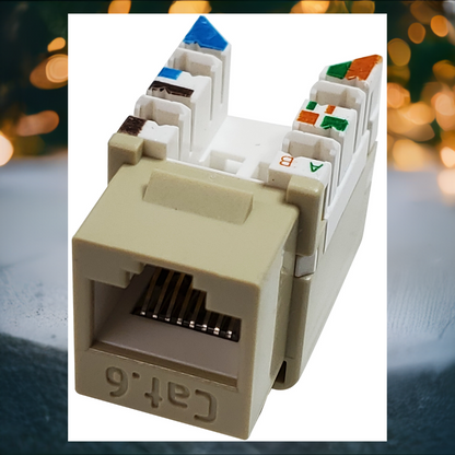 R.J. Enterprises 3013A-8-C6-IV Category 6 Jack Ivory (10P/Bag) - R.J. Enterprises