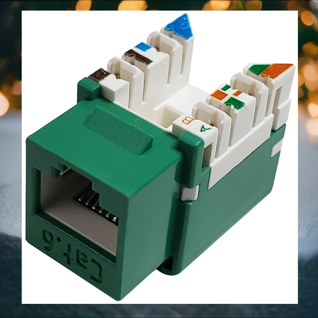 R.J. Enterprises 3013A-8-C6-GN Category 6 Jack Green (10P/Bag) - R.J. Enterprises
