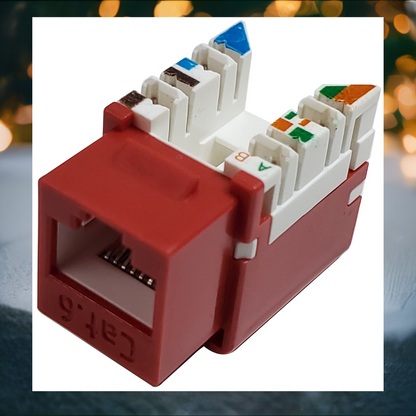 R.J. Enterprises 3013A-8-C6-RD Category 6 Jack Red (10P/Bag) - R.J. Enterprises