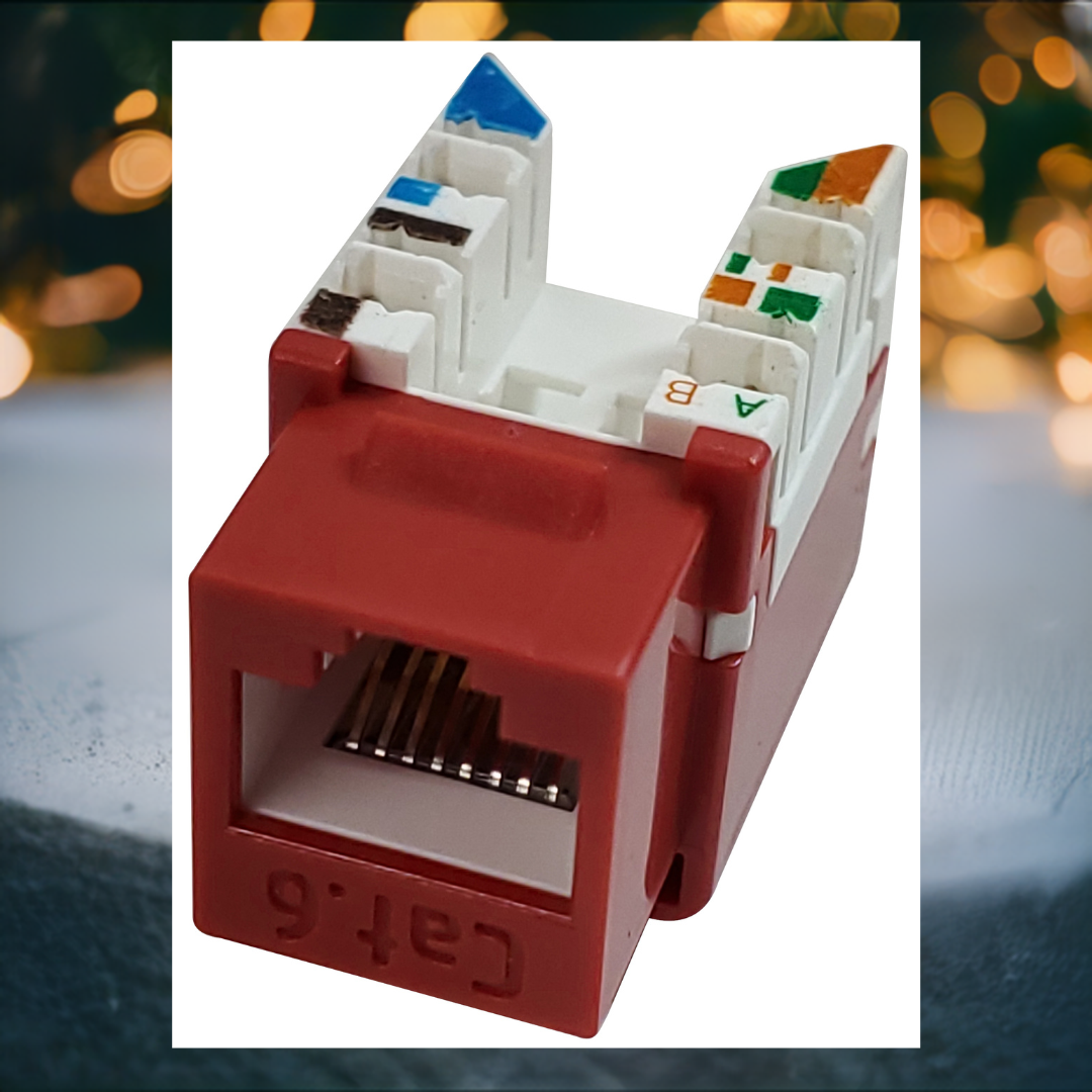 R.J. Enterprises 3013A-8-C6-RD Category 6 Jack Red (10P/Bag) - R.J. Enterprises