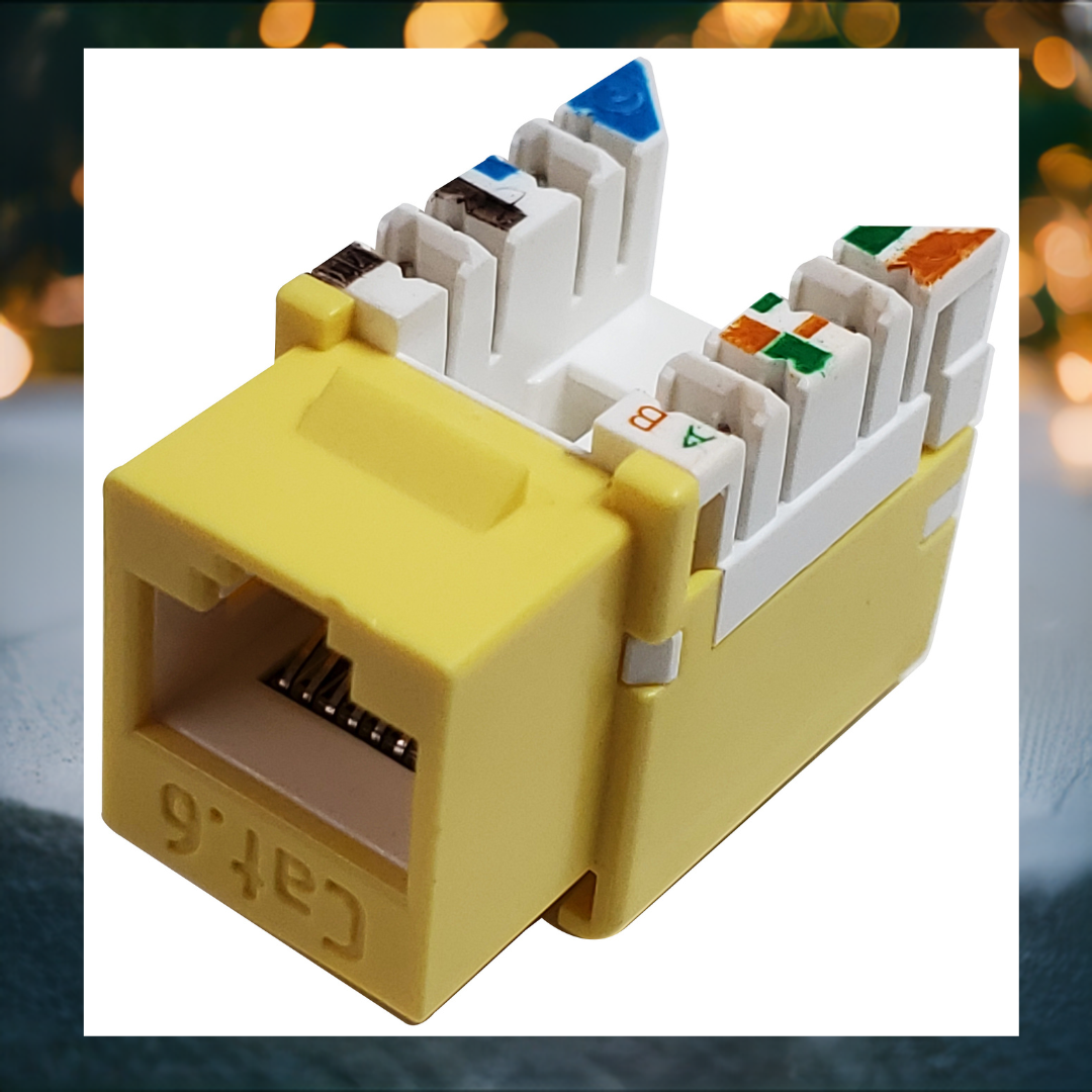 R.J. Enterprises 3013A-8-C6-YE Category 6 Jack Yellow (10P/Bag) - R.J. Enterprises