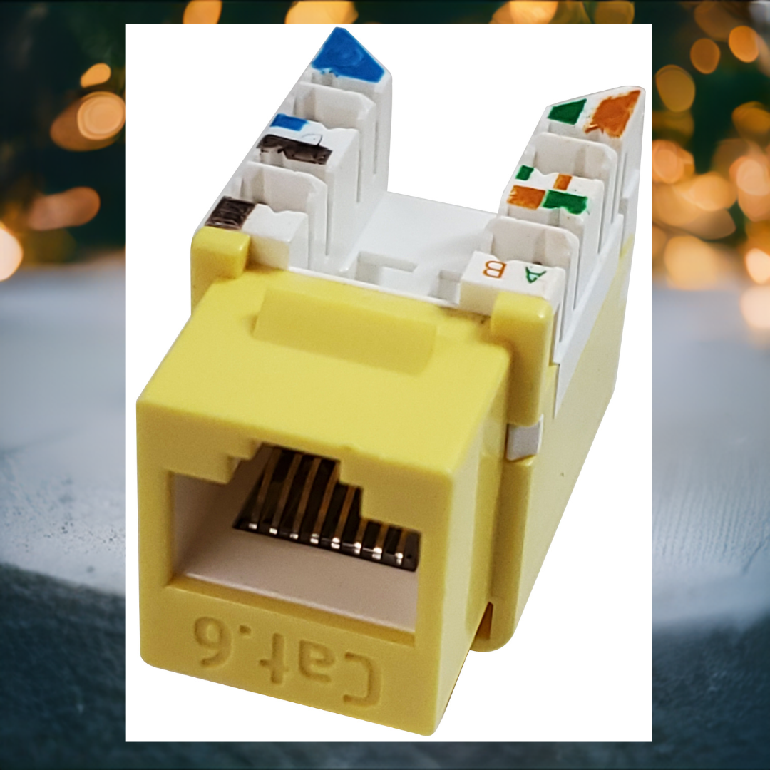 R.J. Enterprises 3013A-8-C6-YE Category 6 Jack Yellow (10P/Bag) - R.J. Enterprises