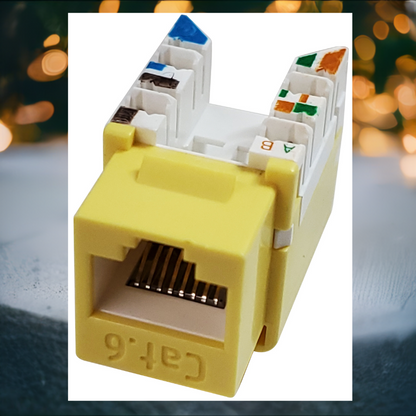 R.J. Enterprises 3013A-8-C6-YE Category 6 Jack Yellow (10P/Bag) - R.J. Enterprises