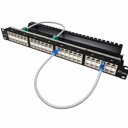R.J. Enterprises® - HDPP-48-C6 - High Density Patch Panel, 48 Port, 1U, Cat6 - R.J. Enterprises