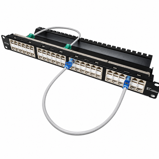 R.J. Enterprises® - HDPP-48-C6 - High Density Patch Panel, 48 Port, 1U, Cat6