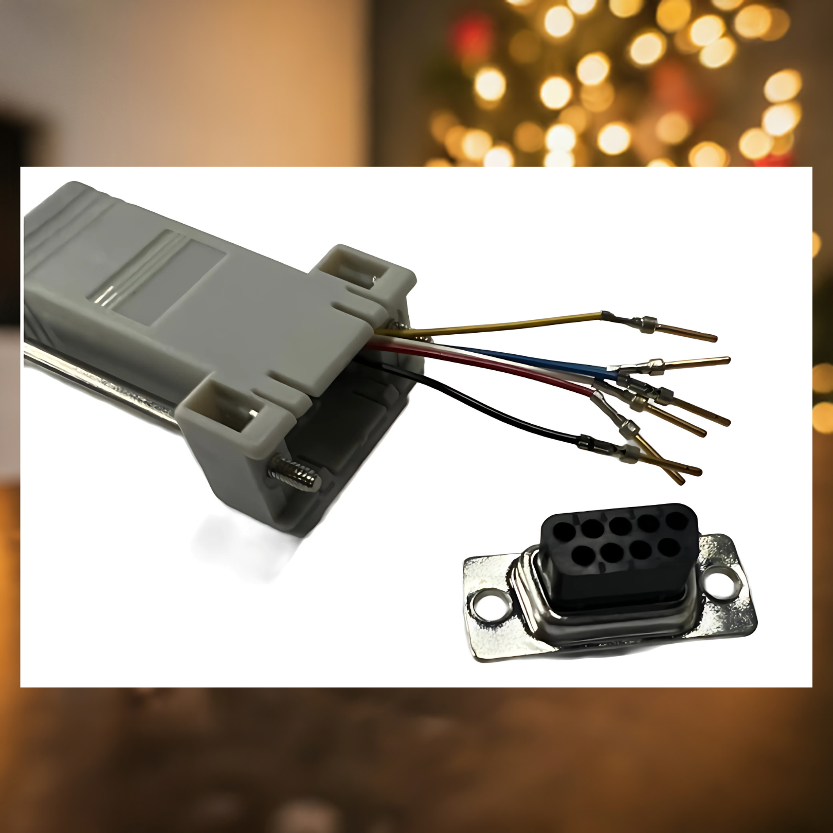 DB9 Connector (Female) to RJ-11 (6C) Adapter - DB9-6-F(10pc/per Bag). - R.J. Enterprises