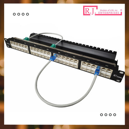 R.J. Enterprises® - HDPP-48S-C6A - Shielded High Density Patch Panel, Tool-less, 48 Port, 1U, Cat6A - R.J. Enterprises