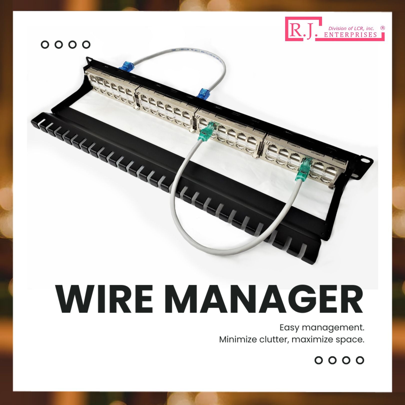 R.J. Enterprises® - HDPP-48S-C6A - Shielded High Density Patch Panel, Tool-less, 48 Port, 1U, Cat6A - R.J. Enterprises