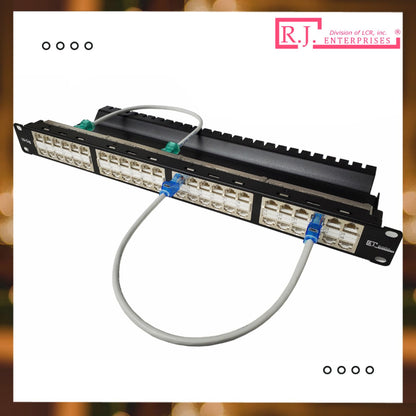 R.J. Enterprises® - HDPP-48S-C6 - Shielded High Density Patch Panel, 48 Port, 1U, Cat6 - R.J. Enterprises
