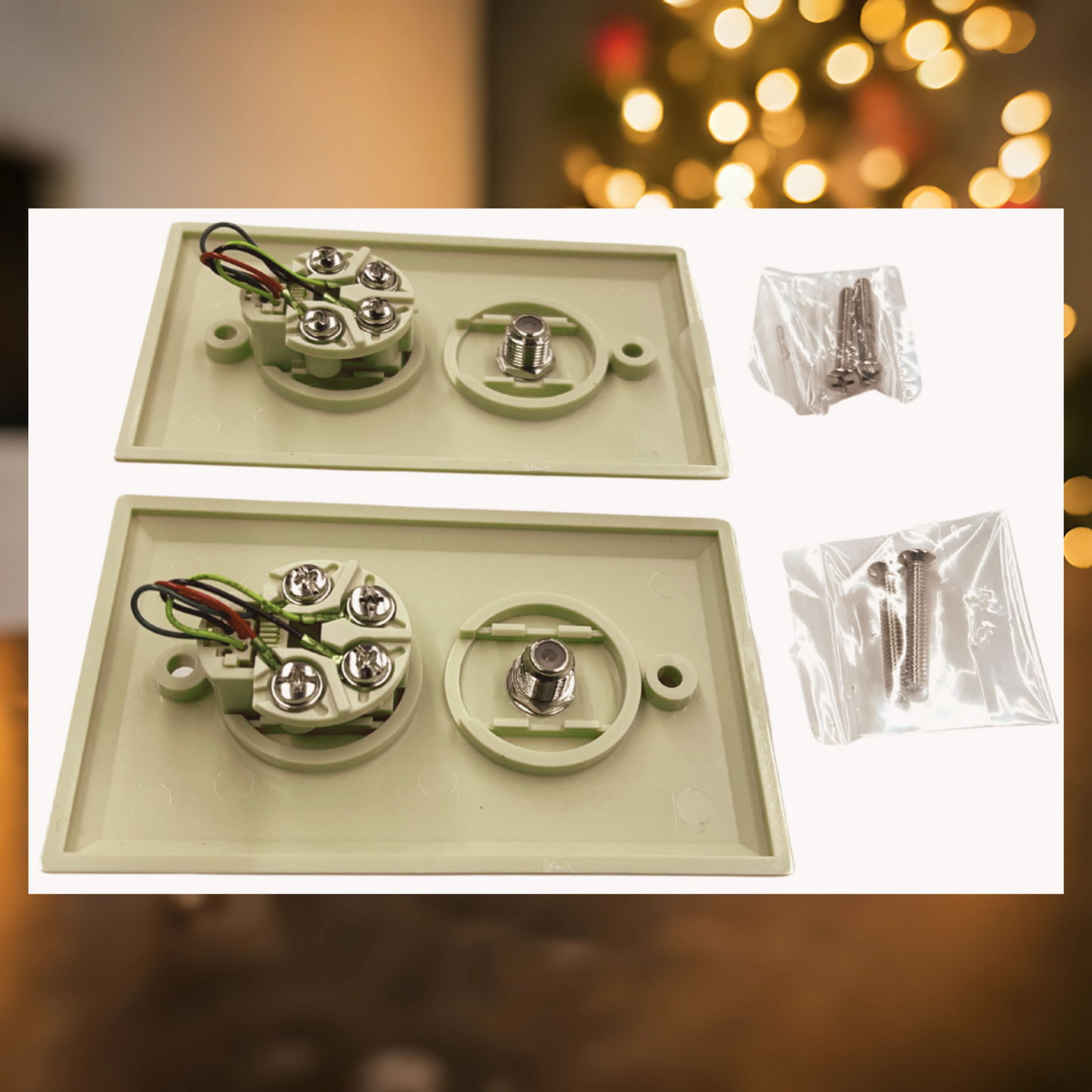 R.J. Enterprises--Wall Plate For TV & Phone (Coaxial-F81 and RJ11 connector) (10 pcs/pack)