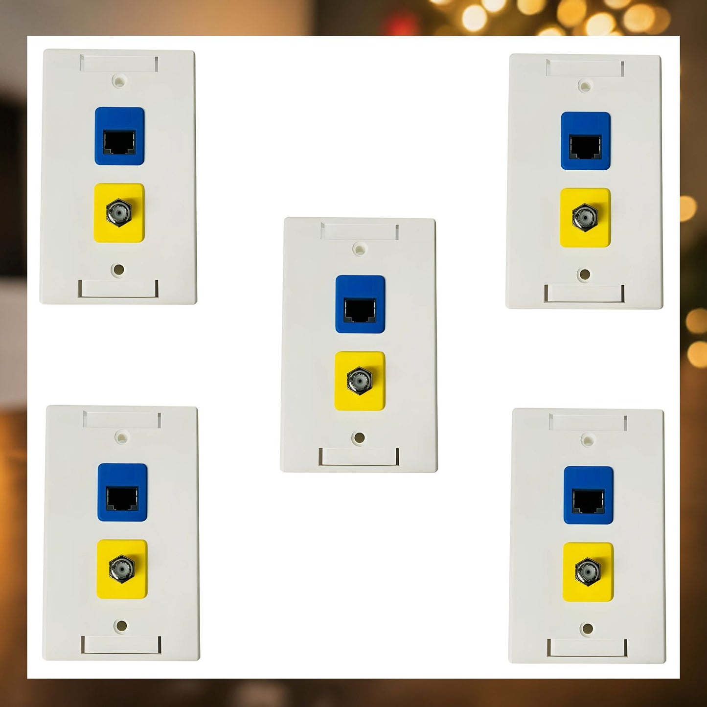 RJ-EC-03 Ethernet coax Wall Plate, Cat6A Shielded Coupler - R.J. Enterprises