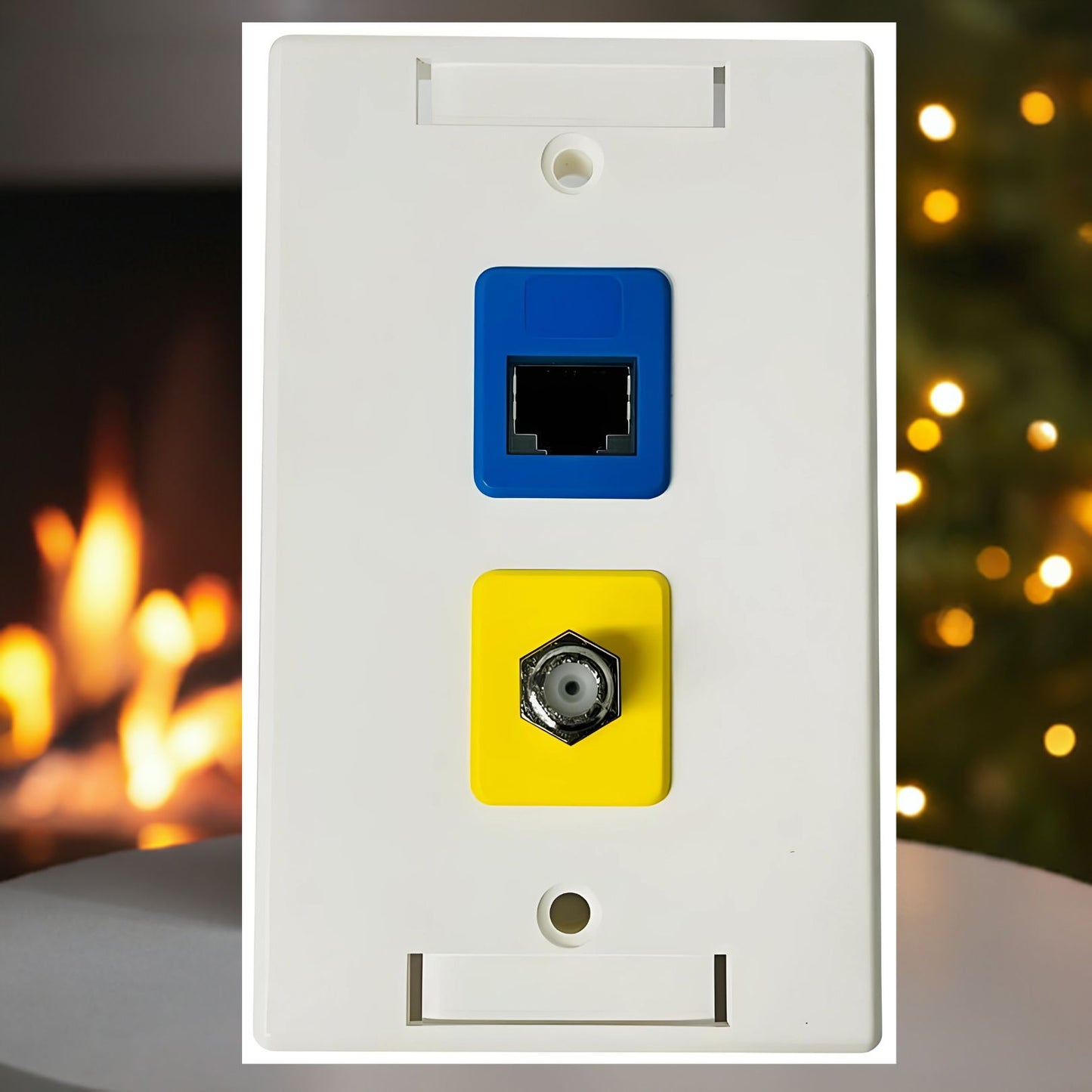 RJ-EC-03 Ethernet coax Wall Plate, Cat6A Shielded Coupler - R.J. Enterprises