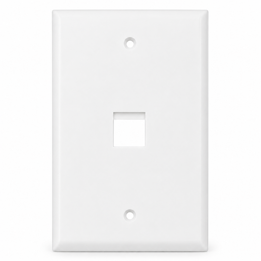 1-Port Keystone Face Plate, White, UL Listed | 2013A-C1