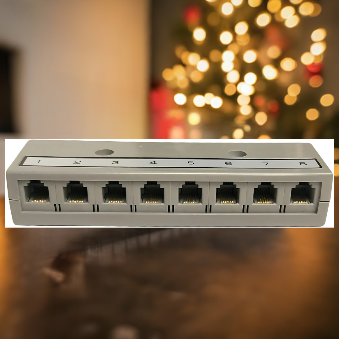 R.J. Enterprises - RJ-800T-8(F) - Telco Harmonica Connector (Female), 8 RJ12 Ports (6P6C) - R.J. Enterprises