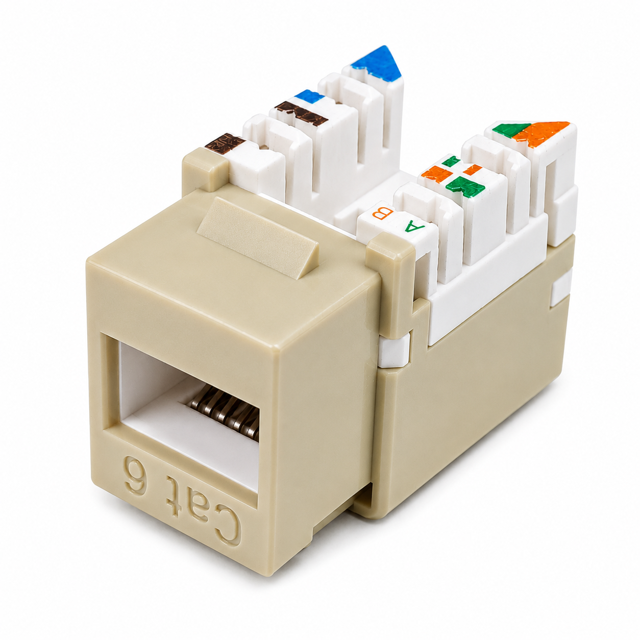 Cat6 Ivory Keystone Jack + Coax Wall Plate Bundle