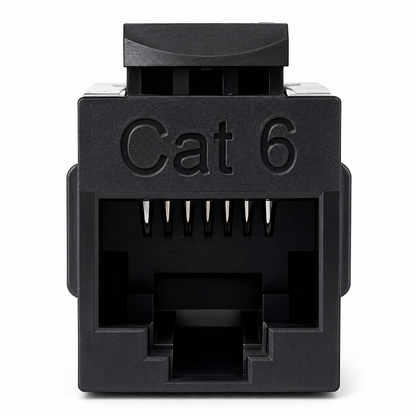 R.J. Enterprises - Cat6 RJ45 Keystone Coupler, Black