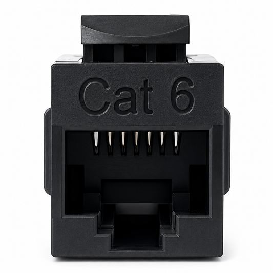 R.J. Enterprises - Cat6 RJ45 Keystone Coupler, Black