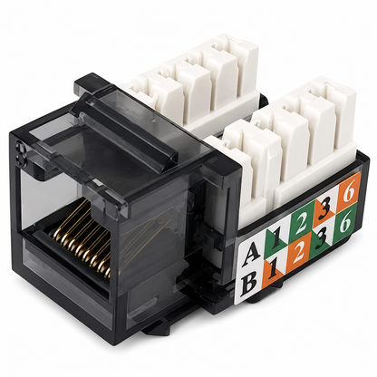RJ45 Keystone Jack + Coax Wall Plate Bundle - Cat5e 90° Color Options | RJ-EC-15