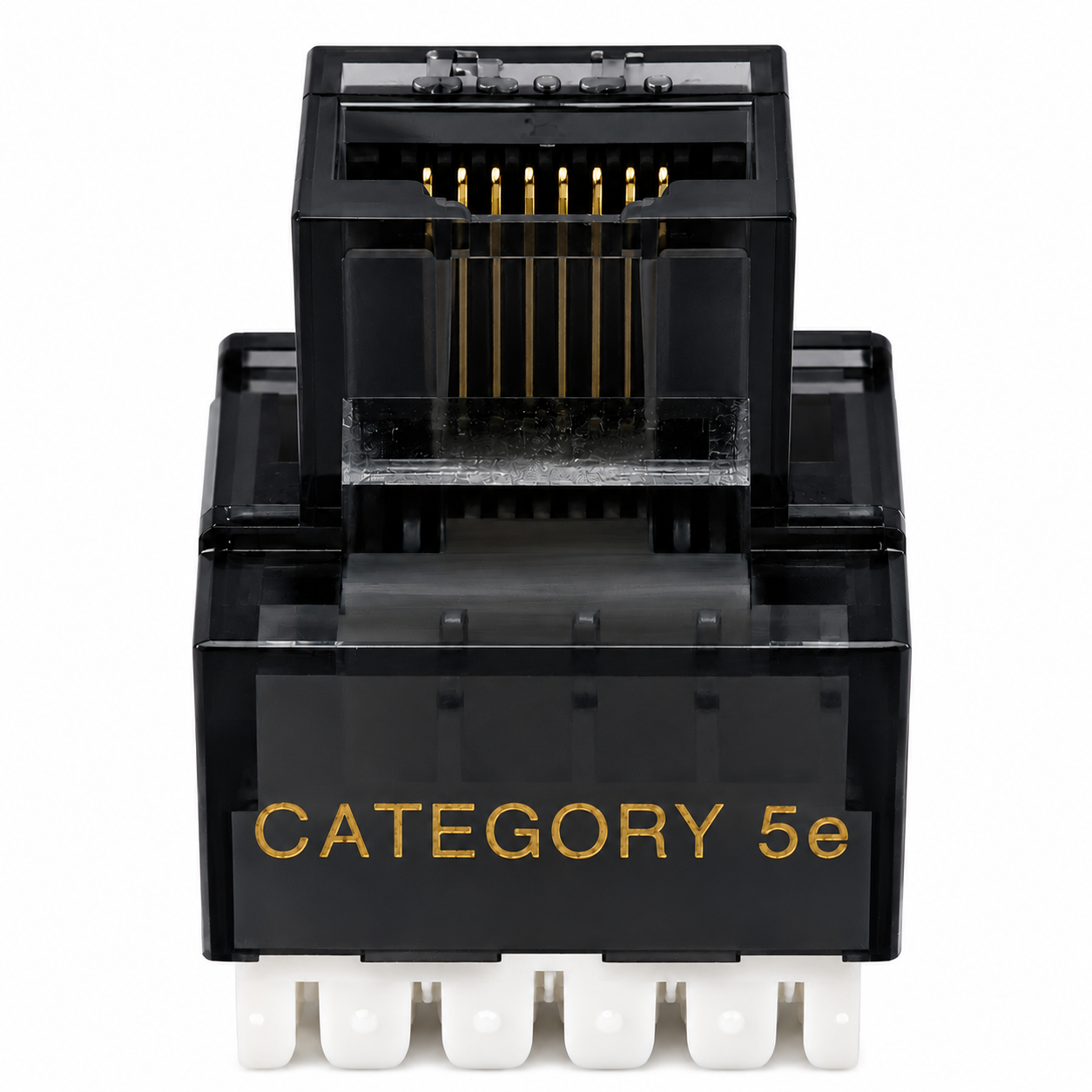 R.J. Enterprises - Cat5e Keystone Jack, 180-degree, Black (25 Pcs)