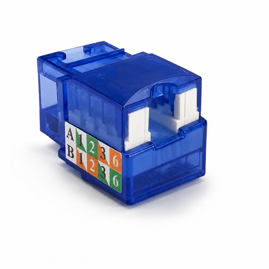R.J. Enterprises - Cat5e Keystone Jack, 90-degree, Blue (25 Pcs) - R.J. Enterprises