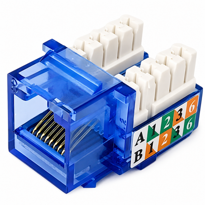 RJ45 Keystone Jack + Coax Wall Plate Bundle - Cat5e 90° Color Options | RJ-EC-15